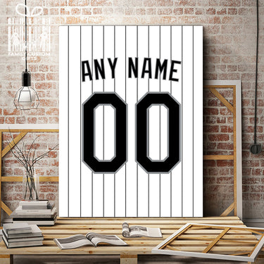 Chicago Jersey Custom Canvas Print Wall Art for Boy Girl Men Women Baseball Personalized Canvas Art